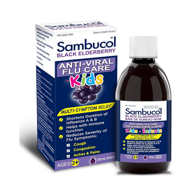 Sambucol - Soin antiviral contre la grippe pour enfants, sureau noir | 120 ml