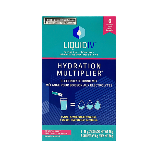 Liquid IV - Hydration Multiplier Electrolyte Drink Mix, Passion Fruit | 6 Packs