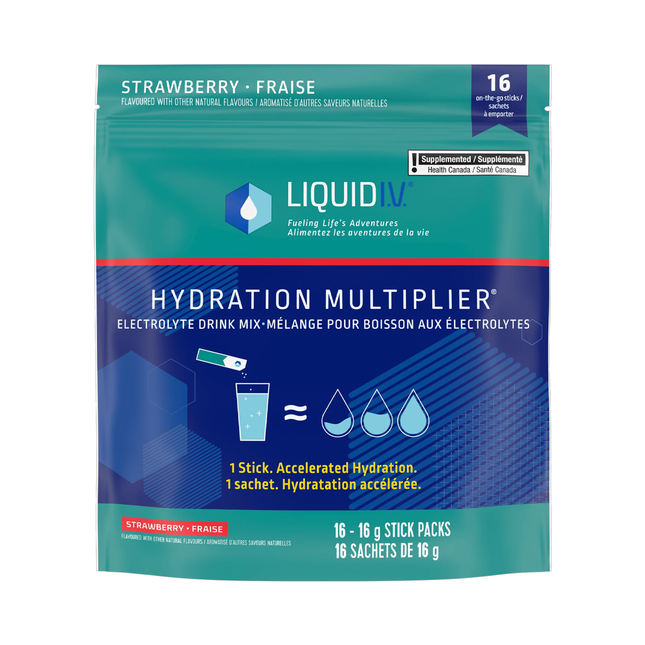 Liquid IV - Electrolyte Drink Mix, Strawberry | 16 x 16g
