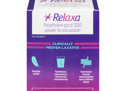Relaxa Laxative Polyethylen Glycol 3350 Travel Size Powder | 30 x 17 g