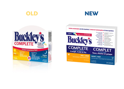 Buckley's - Pack pratique complet extra fort contre la toux, le rhume et la grippe 24 heures | 18 caplets de jour + 6 caplets de nuit