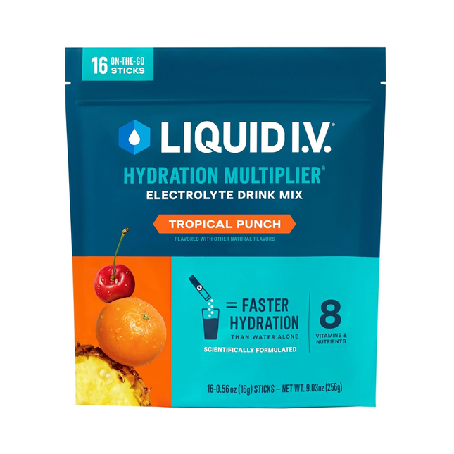 Liquid IV - Electrolyte Drink Mix, Tropical Punch | 16 x 16g