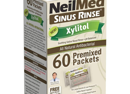NeilMed - Sachets de recharge prémélangés pour rinçage des sinus avec xylitol | 60 paquets