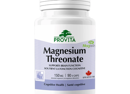Provita - Thréonate de magnésium, soutient la fonction cérébrale | 90 capsules végétales
