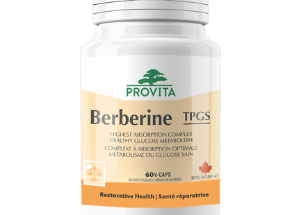 Provita - Berbérine TPGS Métabolisme du glucose | 60 capsules à libération retardée