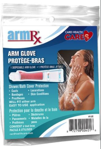 ArmRx Arm Glove – Protection de couverture de douche/baignoire | 1 gant de bras jetable