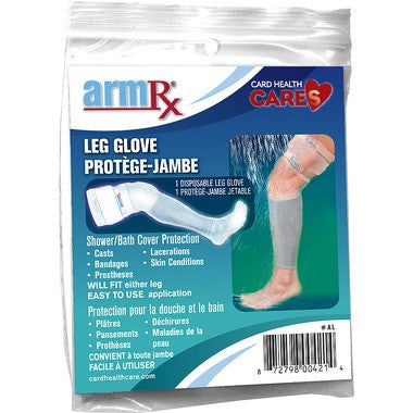 Gant de jambe ArmRx – Protection de couverture de douche/baignoire | 1 gant de jambe jetable