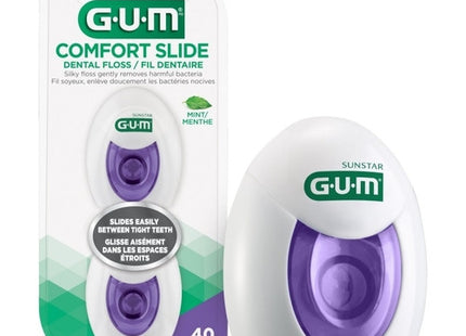 GUM - Fil dentaire Comfort Slide - Saveur menthe | 2X40m