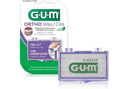 GUM - Cire ORTHO avec Vitamine E & Aloe Vera - Goût Menthe