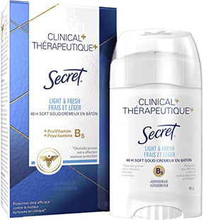 Secret - Clinical + -  Light & Fresh 48H Soft Solid + ProVitamin B5 - Antiperspirant | 45 g