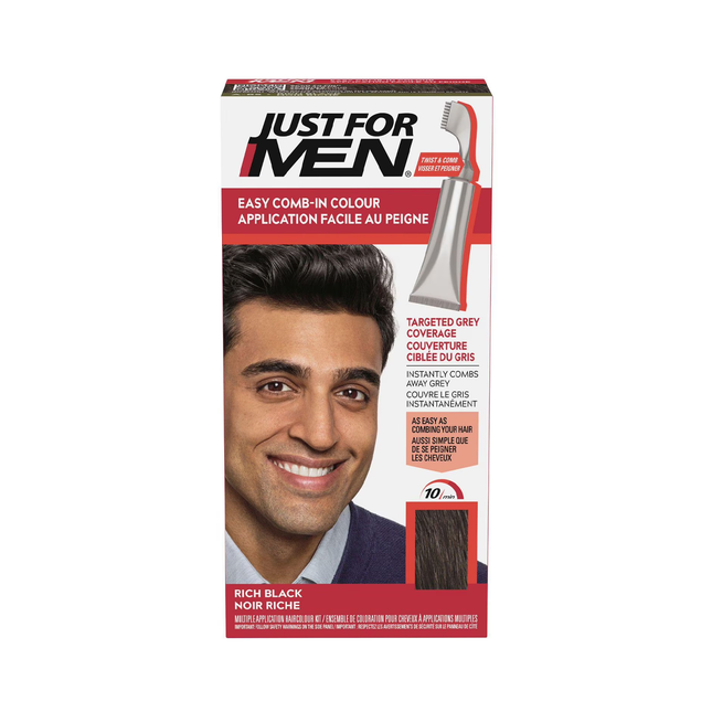 Just for Men - Peigne facile en couleur, noir riche