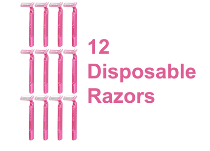 Rasoirs à double lame Option+ avec bande lubrifiante pour femmes | 12 rasoirs
