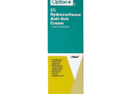 Option+ Crème anti-démangeaisons à 1 % d'hydrocortisone avec hydratant | 30g