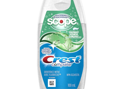 Crest - Complete Whitening+Scope, gel liquide à la menthe fraîche | 100 ml