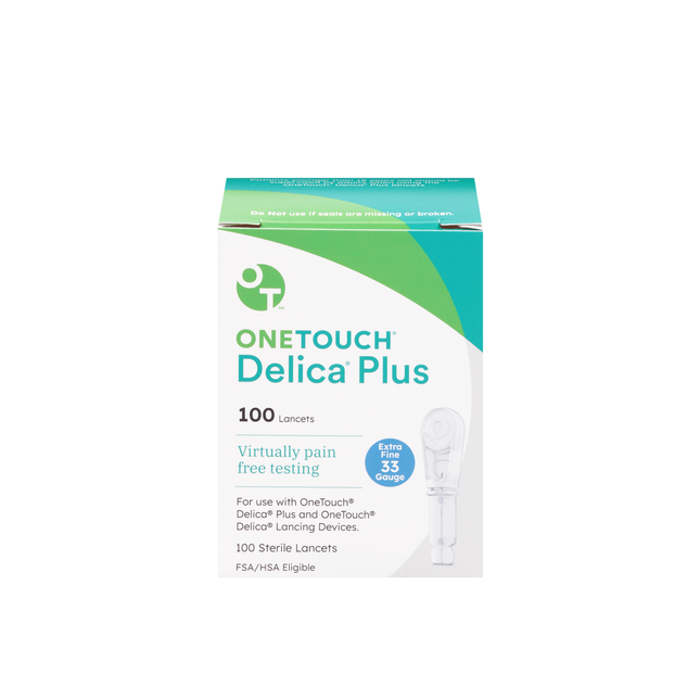 OneTouch - Lancettes Delica Plus - Calibre 33 | 100 lancettes stériles