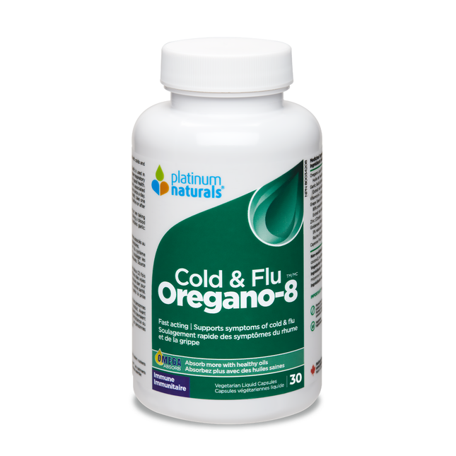 Platinum Naturals - Therapeutic Cold & Flu Oregano-8 | 30 Liquid Capsules