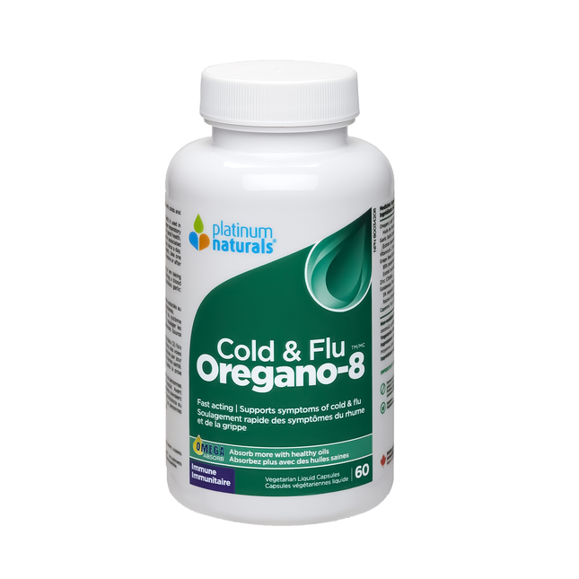 Platinum Naturals - Therapeutic Cold & Flu Oregano-8 | 60 Liquid Capsules