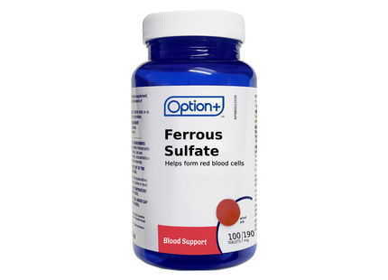 Option+ Ferrous Sulfate 190 mg | 100 Tablets