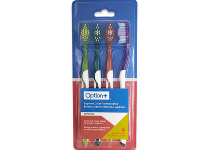 Option+ Superior Clean Soft Toothbrushes | 4 Pack
