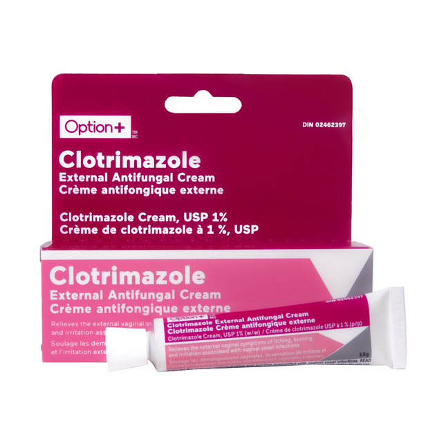 Option+ - Clotrimazole External Antifungal Cream USP 1% | 15 g