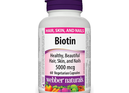 Webber Naturals - Biotine 5000 mcg | 60 capsules végétariennes