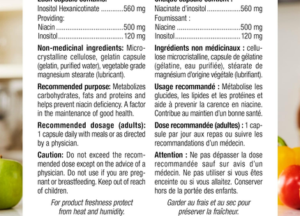 Webber Naturals - Niacine 500 mg sans rinçage | 90 Gélules