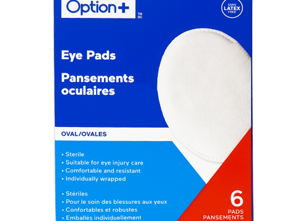 Option+ Coussinets pour les yeux ovales 8 cm x 6 cm | 6 coussinets