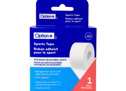 Option+ - Ruban adhésif de sport 3,8 cm x 13,7 m | 1 rouleau