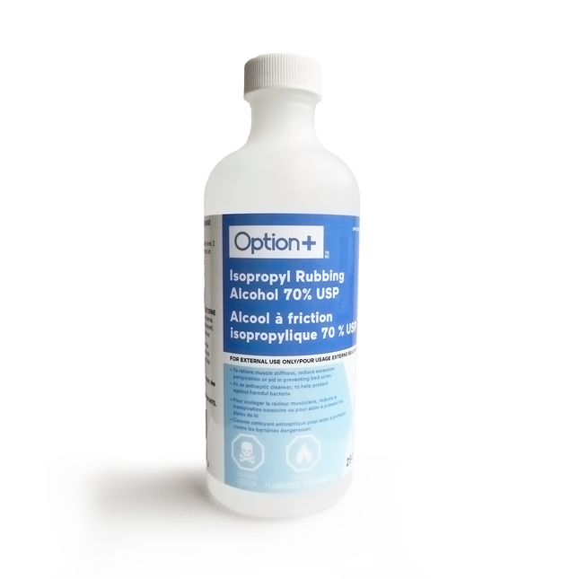 Option+ Alcool isopropylique à 70 % USP | 250 ml