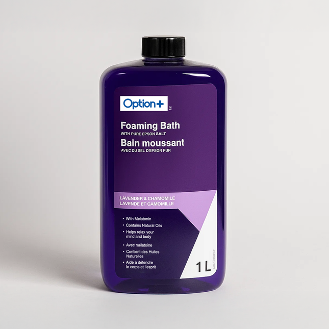 Option+ Foaming Bath with Pure Epsom Salt, Lavender & Chamomile | 1 L