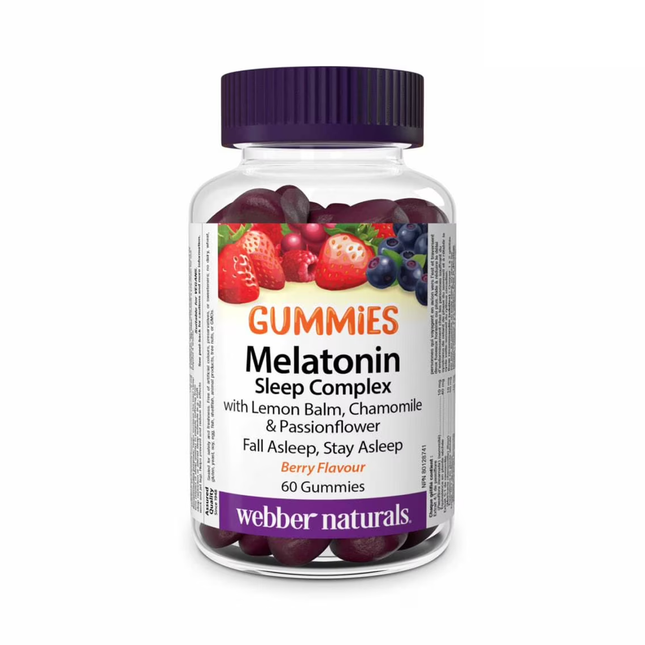 Webber Naturals - Melatonin Sleep Complex, Berry Flavour | 60 Gummies