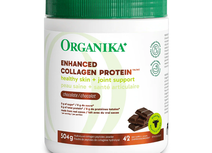 Organika - Enhanced Collagen Protein Powder, Chocolate | 504 g