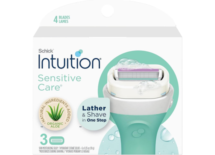 Schick Intuition - Soin Sensible à l'Aloe Vera Bio | 3 Recharges