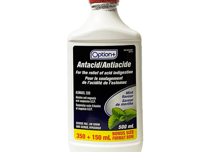 Option+ Antacid Liquid, Mint Flavour | 500 mL
