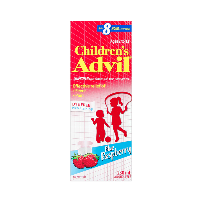 Advil pour enfants - Suspension buvable d'ibuprofène USP 100 mg/5 ml, framboise bleue | 100 ml