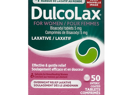 Dulcolax - Pour les comprimés de bisacodyl pour femmes | 50 comprimés à enrobage entérique