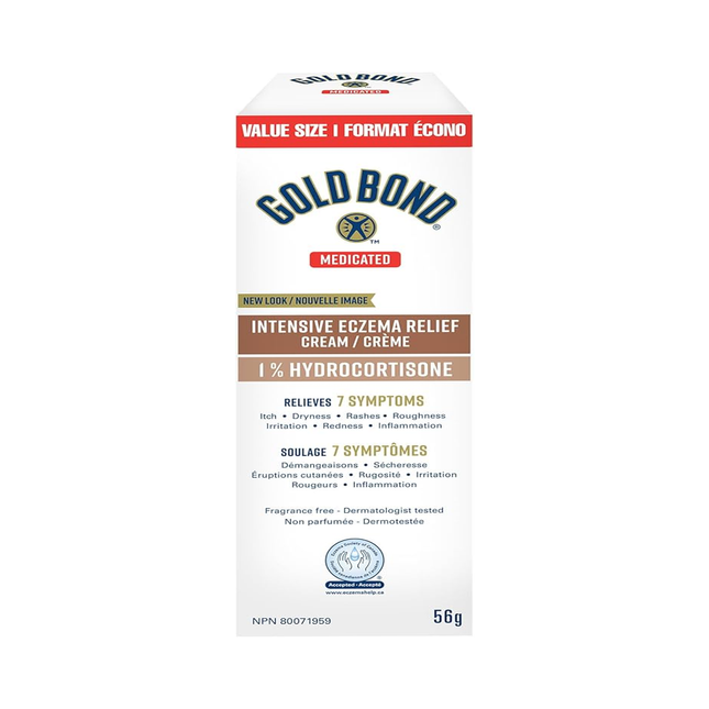 Gold Bond - Crème intensive pour le soulagement de l'eczéma, 1 % d'hydrocortisone | 56 g
