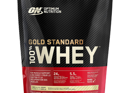 Optimum Nutrition - Gold Standard 100% Whey Protein Powder - Vanilla Ice Cream | 1.5 LB