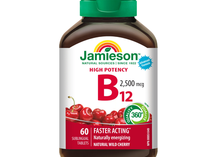Jamieson - Vitamine B12, 2500 mcg | 60 comprimés sublinguaux