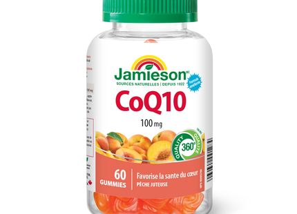 Jamieson - CoQ10 100 mg, saveur pêche juteuse | 60 bonbons gélifiés