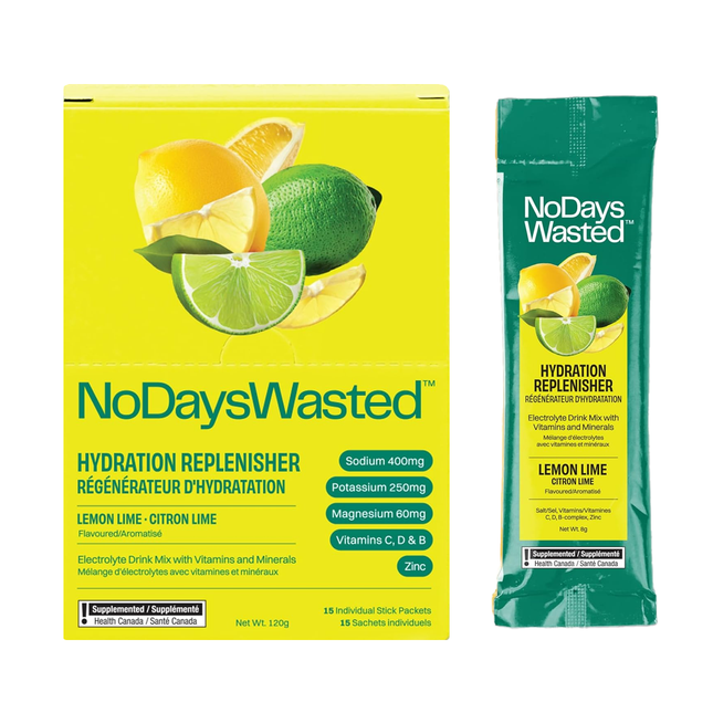 No Days Wasted - Hydration Replenisher, Lemon Lime | 15 Packets