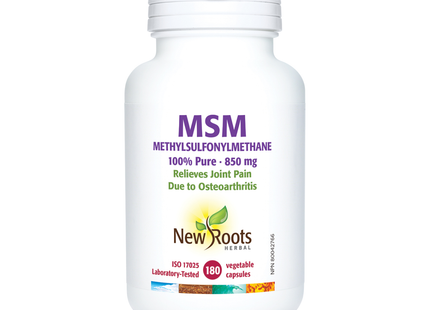 New Roots - MSM Methylsulfonylmethane 100 Pure 850 mg | 180 Capsules