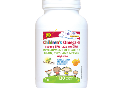 New Roots - Children’s Omega-3 550 mg EPA 225 mg DHA, Ultrapure, Pharmaceutical Grade | 120 chewable softgels