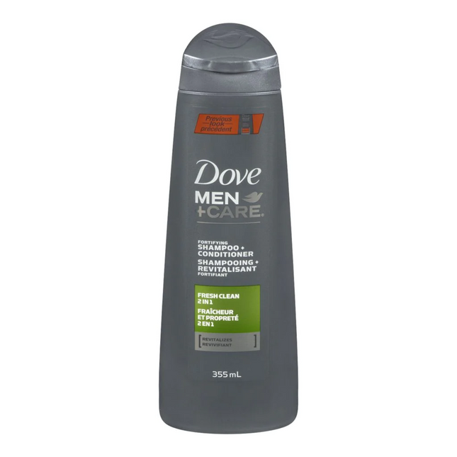 Dove - Shampooing et après-shampooing fortifiant Men+Care - Frais et propre avec caféine + menthol | 355 ml