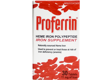 Proferrin - 11 mg Heme Iron Polypeptide, Iron Supplement | 30 Tablets