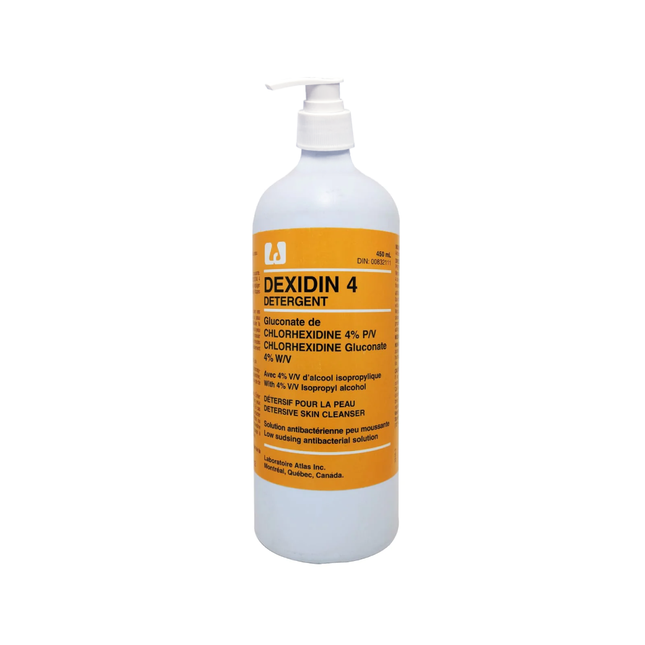 Dexidin 4 - Détergent avec pompe - Solution antibactérienne | 450 mL