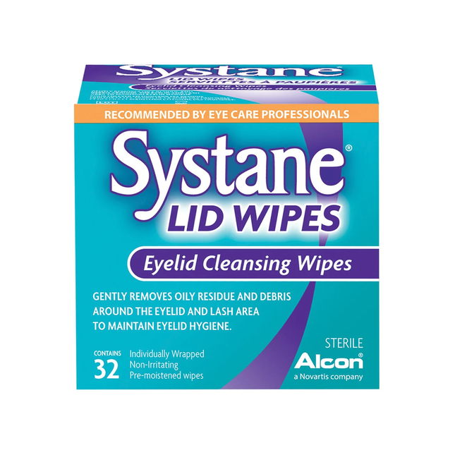 Systane - Lingettes nettoyantes pour paupières Lid Wipes | 32 lingettes