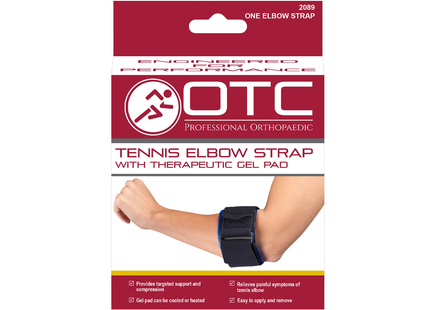 OTC - Tennis Elbow Strap/Gel Pad, Black | Universal