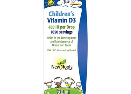New Roots - Children’s Vitamin D3 400 IU per Drop 1,050 Doses | 30 mL