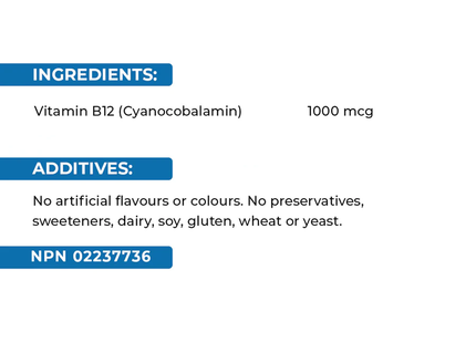 Swiss Natural - Vitamin B12 1000 MCG | 180 Tablets